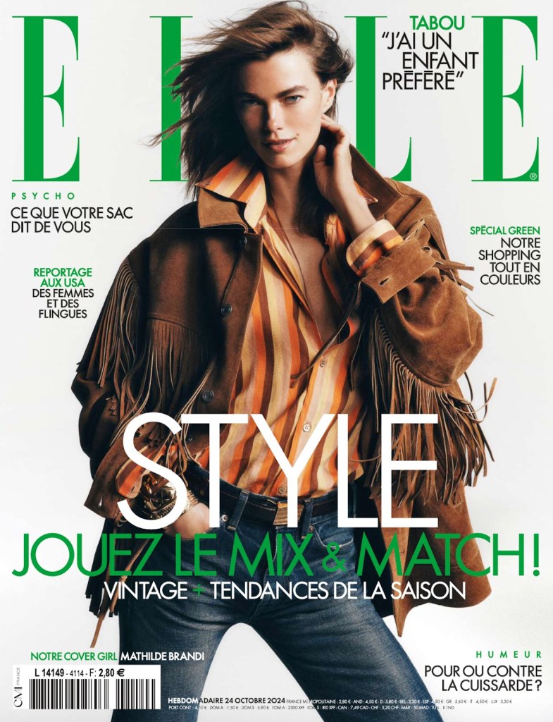 Elle France October 24, 2024 : Mathilde Brandi by Tom Schirmacher